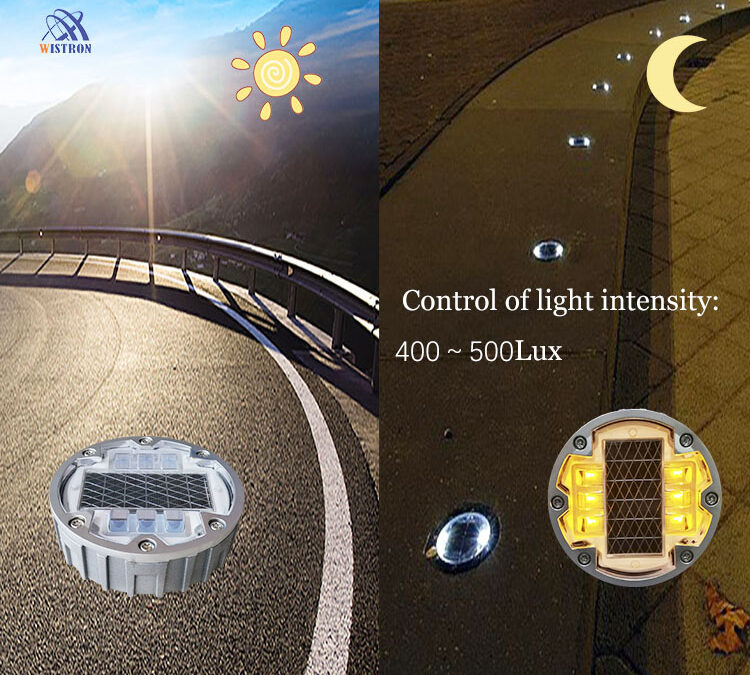 I tacchetti stradali solari illuminano la strada